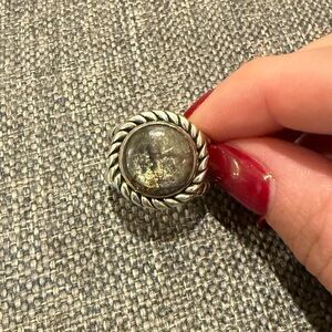 SJ 925 Labradorite Sterling Silver Cable Twist Ring Sz 5.5